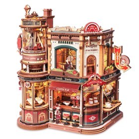  ROKR Dream Coffee Factory – Mechanical Music Box 3D Wooden Puzzle 